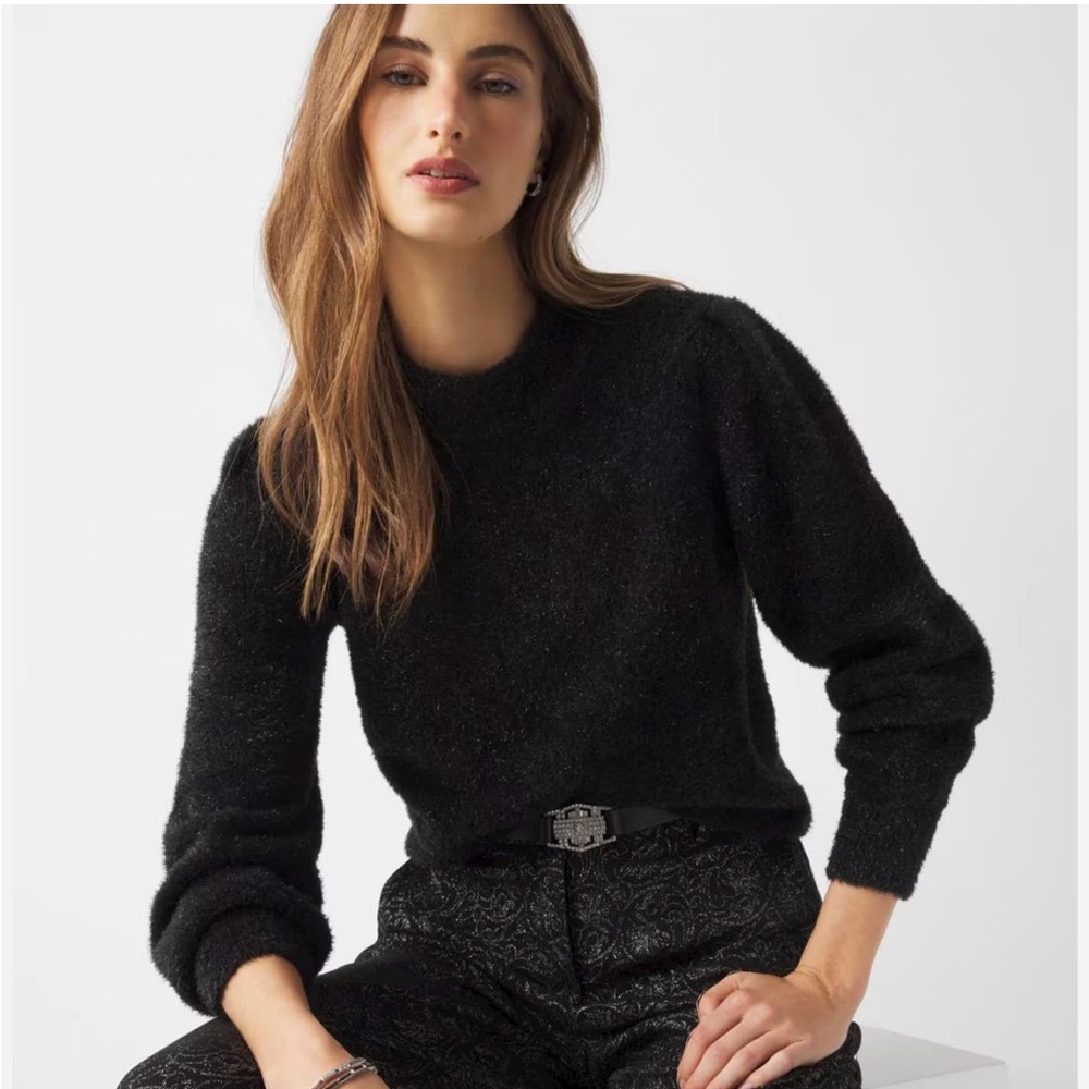 NWT White House Black Market Tinsel Fuzzy Sweater